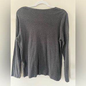 Chico’s long sleeve grey cotton top size medium.